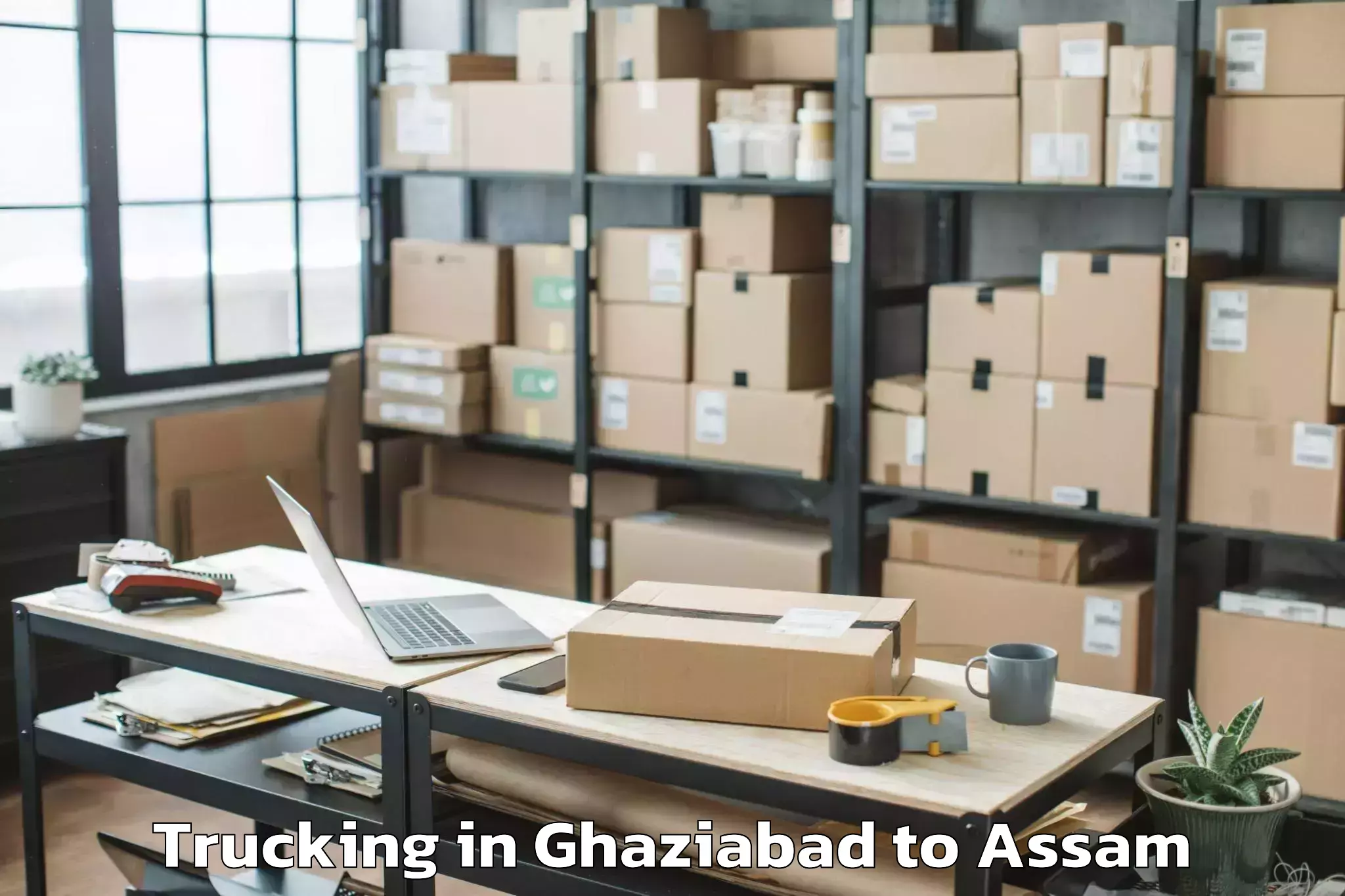 Book Ghaziabad to Raha Trucking Online